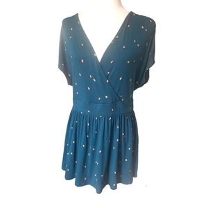 Torrid baby doll soft stretchy shirt with hearts and back neck tie size 1